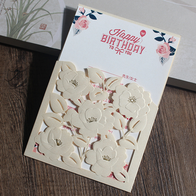 生日贺卡定制韩国高档创意员工通用节日小卡片客户感恩感谢祝福卡
