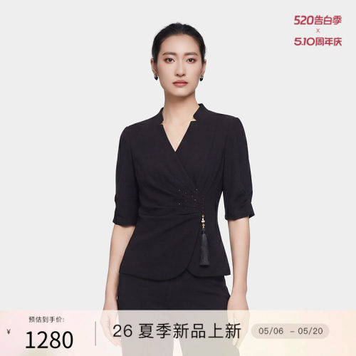 古色琉光新款气质修身上衣女装