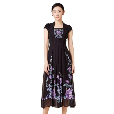 SUSSI/古色22夏季新品印花立领