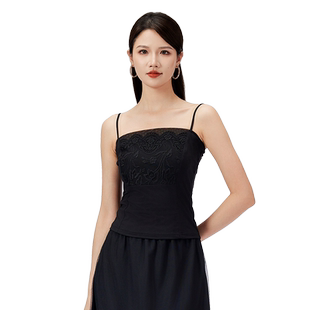SUSSI/古色夏青衣黑百搭款设计感吊带女装
