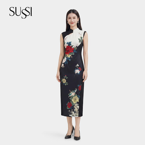 SUSSI/古色国风旗袍连衣裙