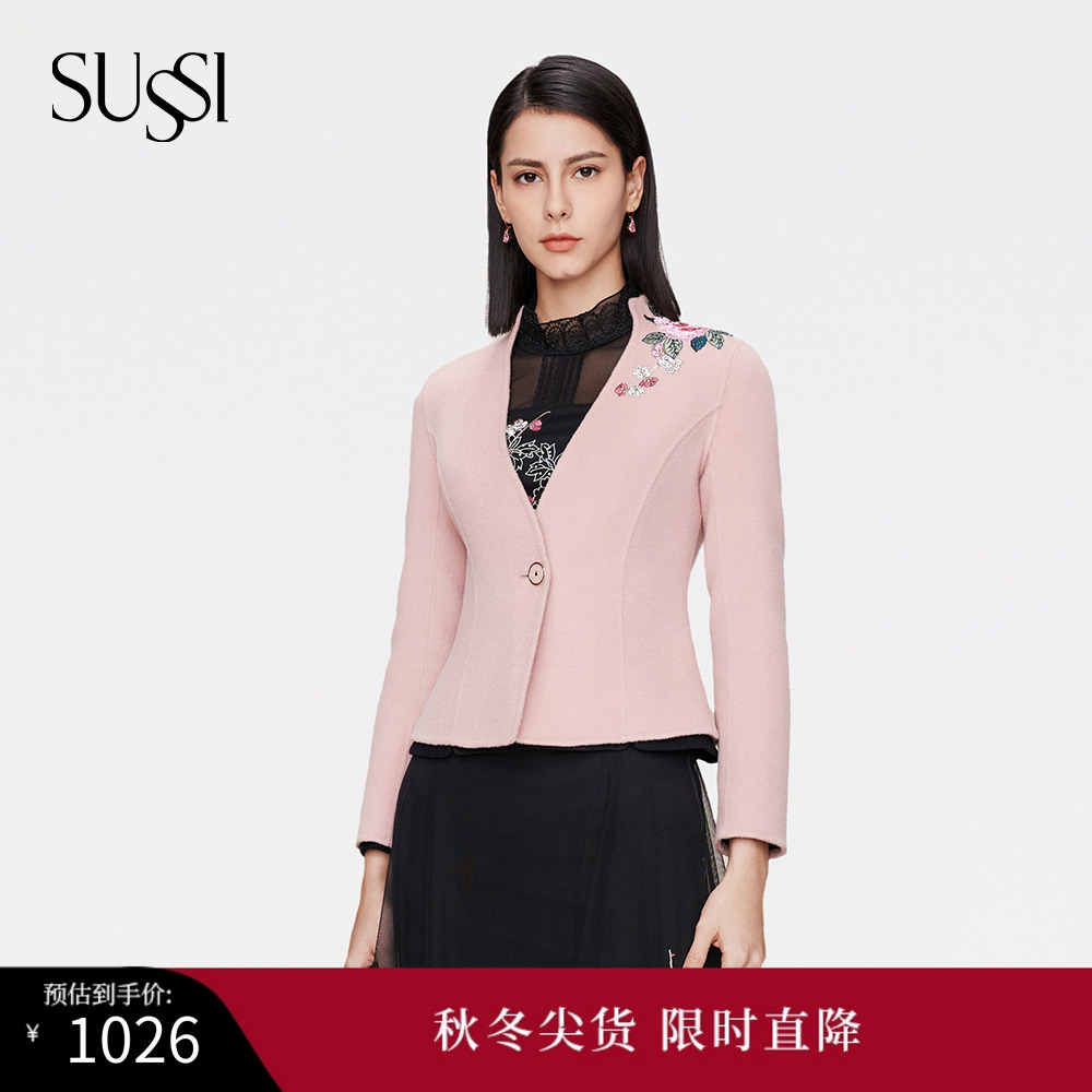 古色新品商场同款一粒扣短外套