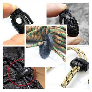 6个价手雷型弹簧扣防滑扣户外远足登山装 备便捷束鞋 带扣收紧绳夹
