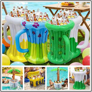 充气啤酒杯冰桶冰镇饮料宝箱冰桶聚会派对饮料椰树桶户外冷却冰吧