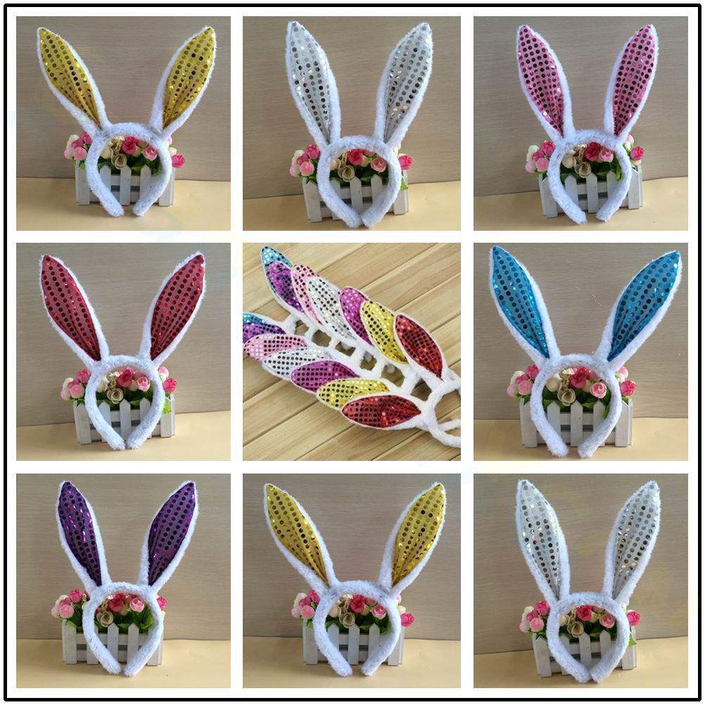 复活节儿童节装饰兔子长耳朵头饰发箍发夹兔女郎cos表演道具玩具