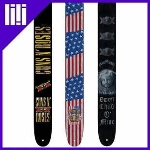 Gun Roses 枪花乐队签名款 6.35CM Perri 皮制背带 s派瑞斯