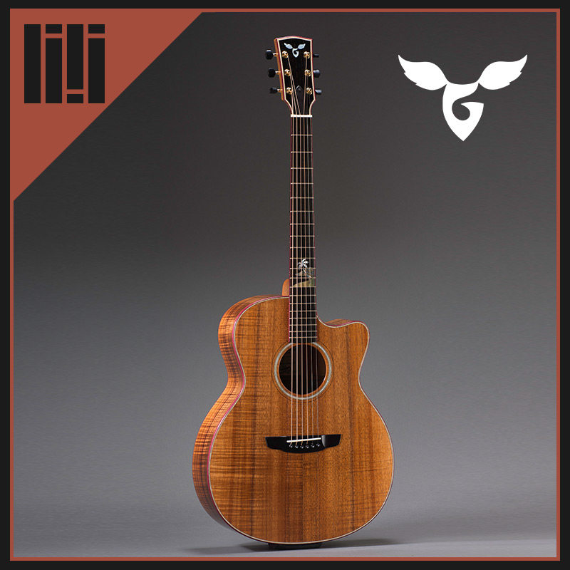 美国Goodall Royal Hawaiian Koa Concert Jumbo 手工指弹木吉他