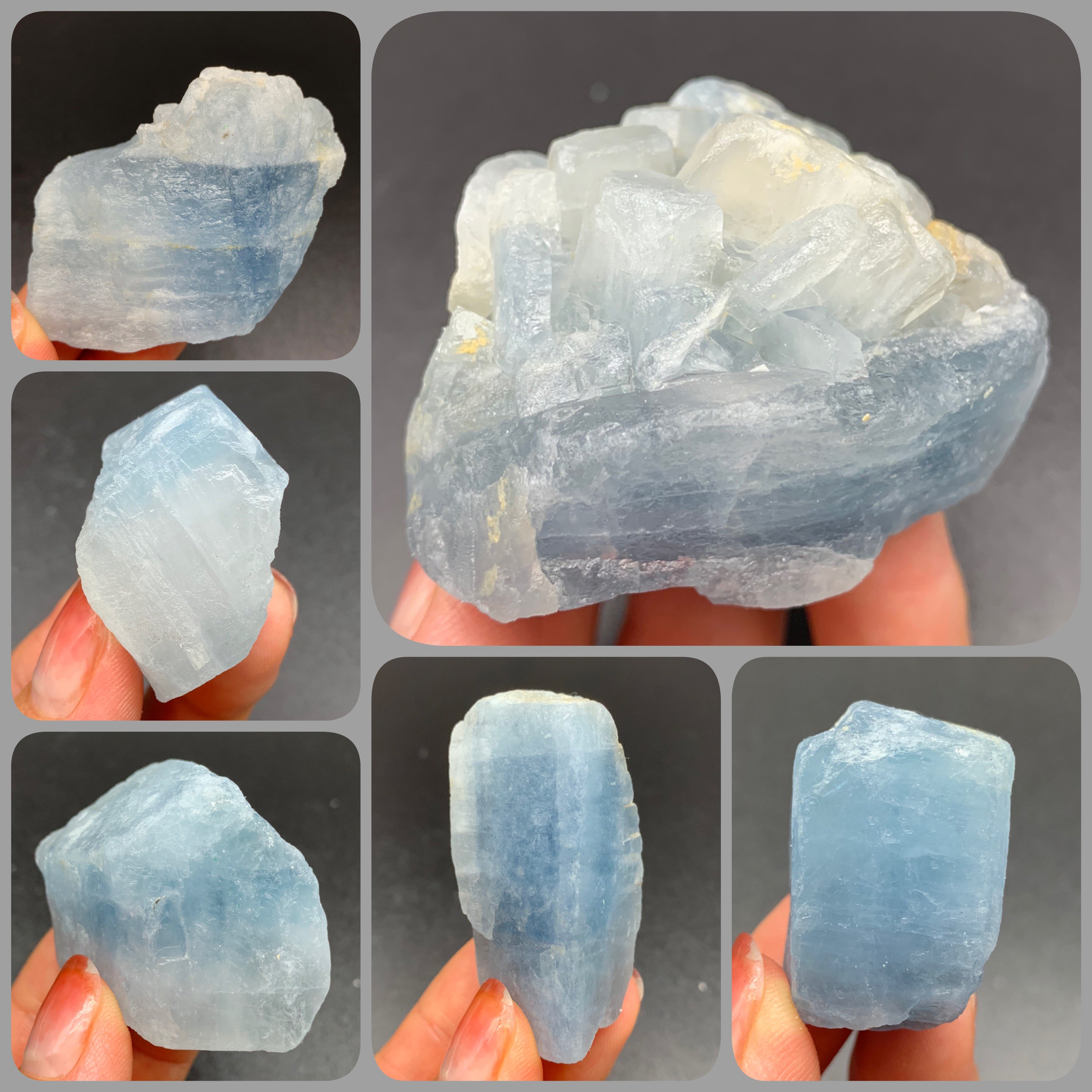 蓝色重晶石天然矿物晶体矿石标本原石奇石摆件观赏石收藏教学标本