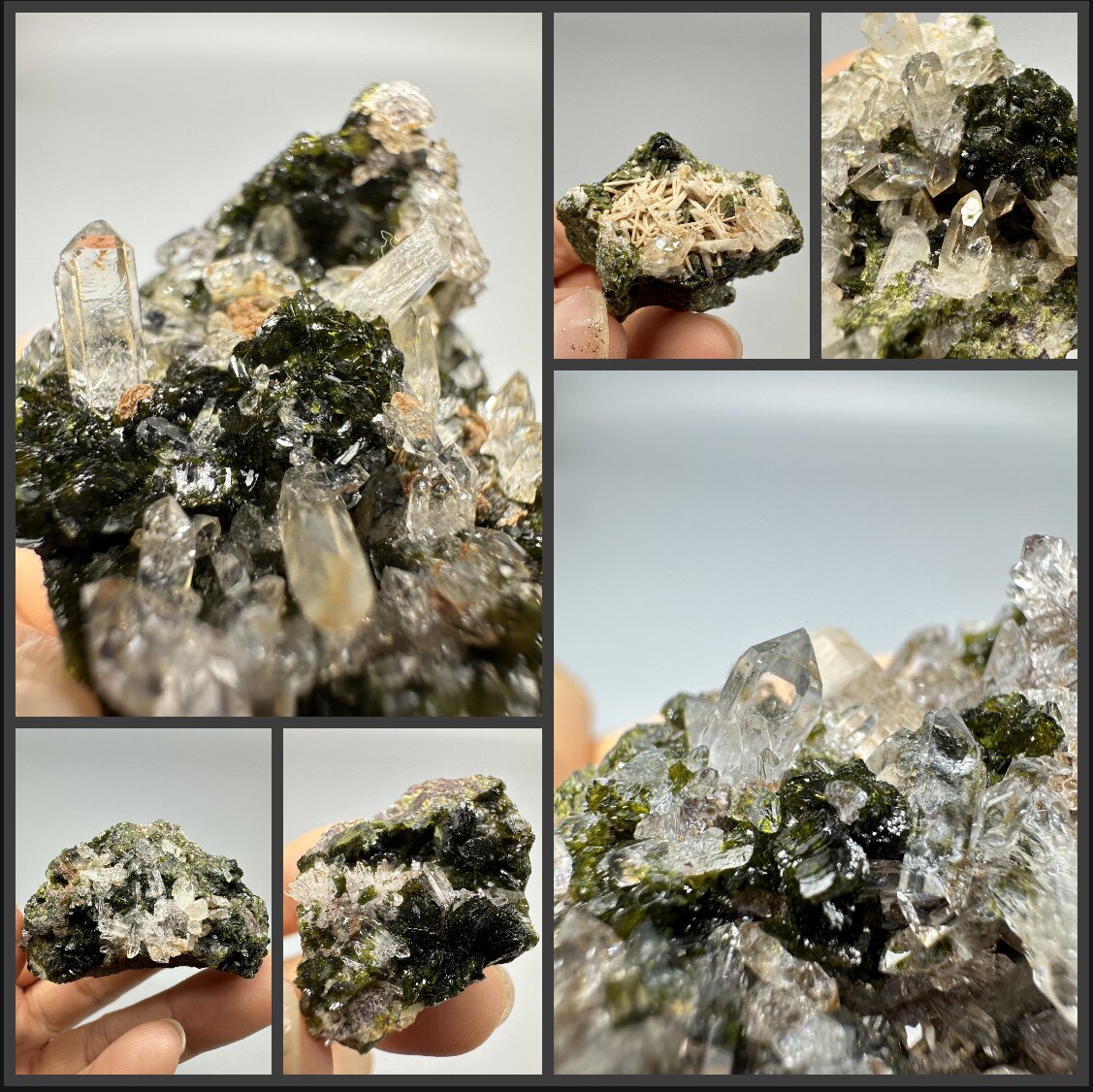 云南 绿帘石水晶 天然矿物晶体矿石标本原石奇石摆件 教学标本 55