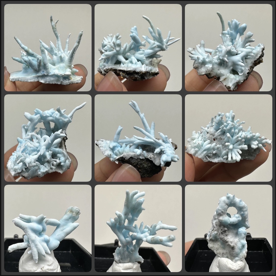 云南鹿茸状蓝文石天然矿物晶体矿石标本原石摆件收藏观赏科普教学