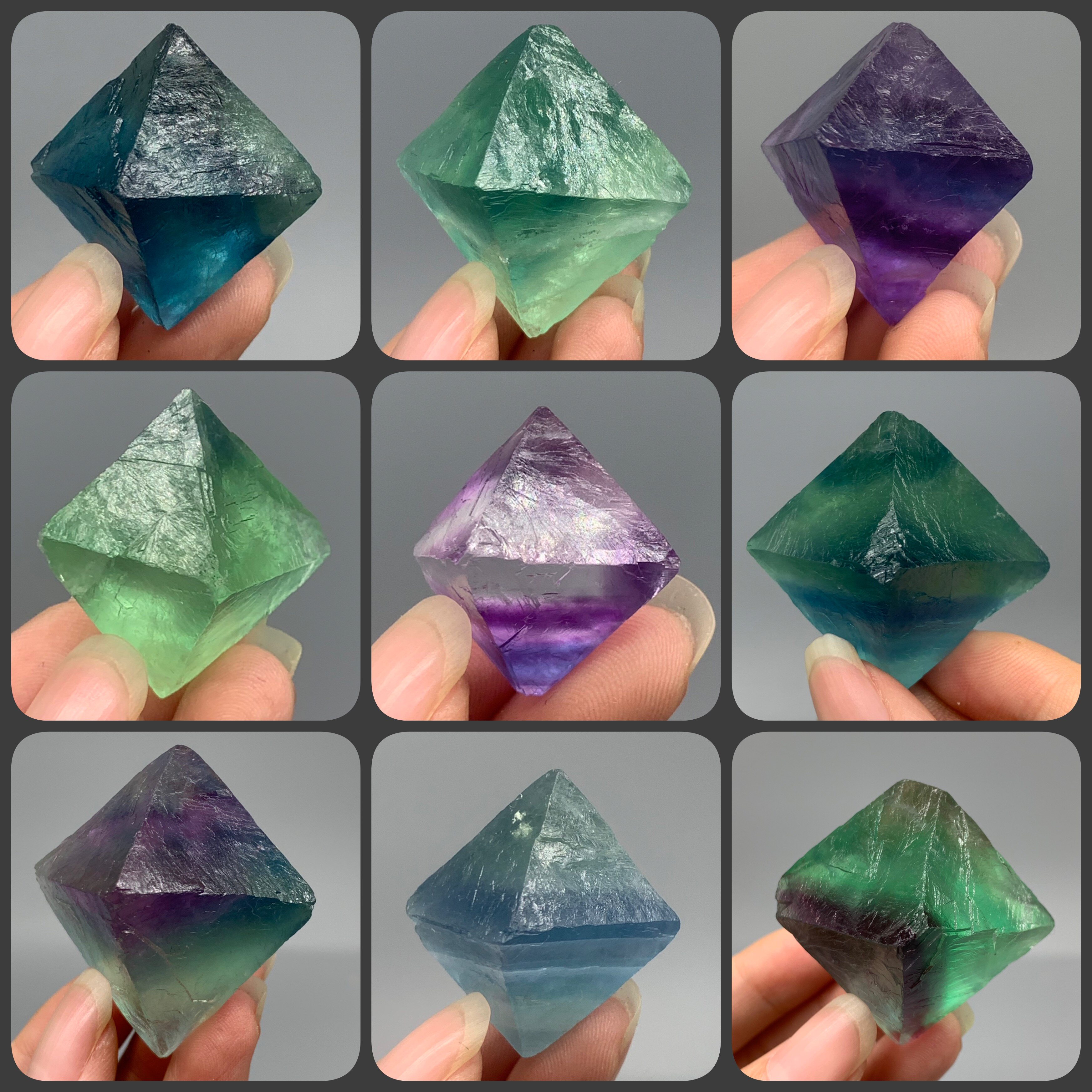 江西八面体萤石天然矿物晶体矿石标本原石摆件收藏观赏地质科普