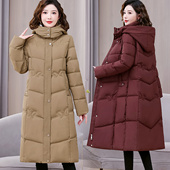 外套洋气棉袄阔太太气质妈妈装 中老年棉衣女长款 过膝冬装 羽绒棉服
