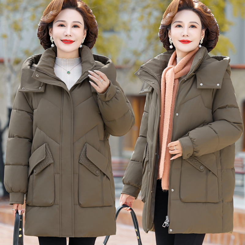 中老年女装中长款时尚棉服