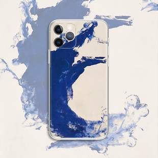 手机壳 华为小米三星 伊夫 AIR 适用苹果iphone17PROMAX E131 涂鸦名画文艺术生 水墨蓝 克莱因蓝 Klein Yves