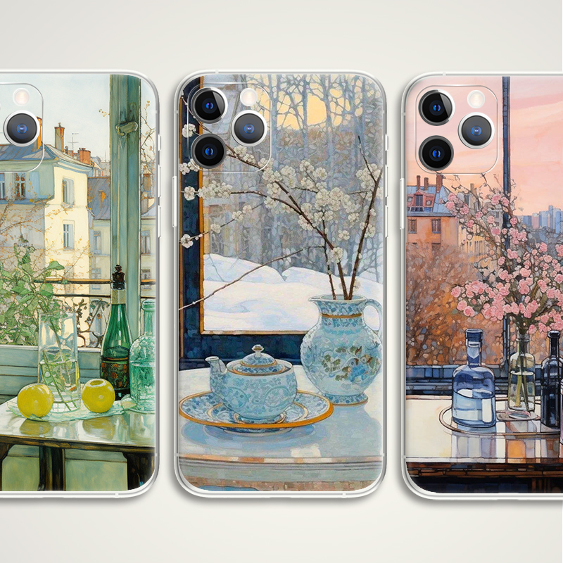 kaoru yamada 山田熏 窗边的风景 日系插画 手机壳F418 适用苹果iphone17PROMAX AIR 华为VIVO小米oppo三星