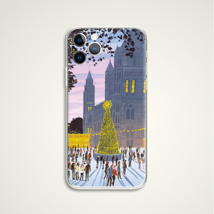 yukiko noritake 巴黎圣诞夜 圣诞节快乐 插画文艺术生手机壳 F199适用苹果17PROMAX 华为小米 VIVOoppo 三星