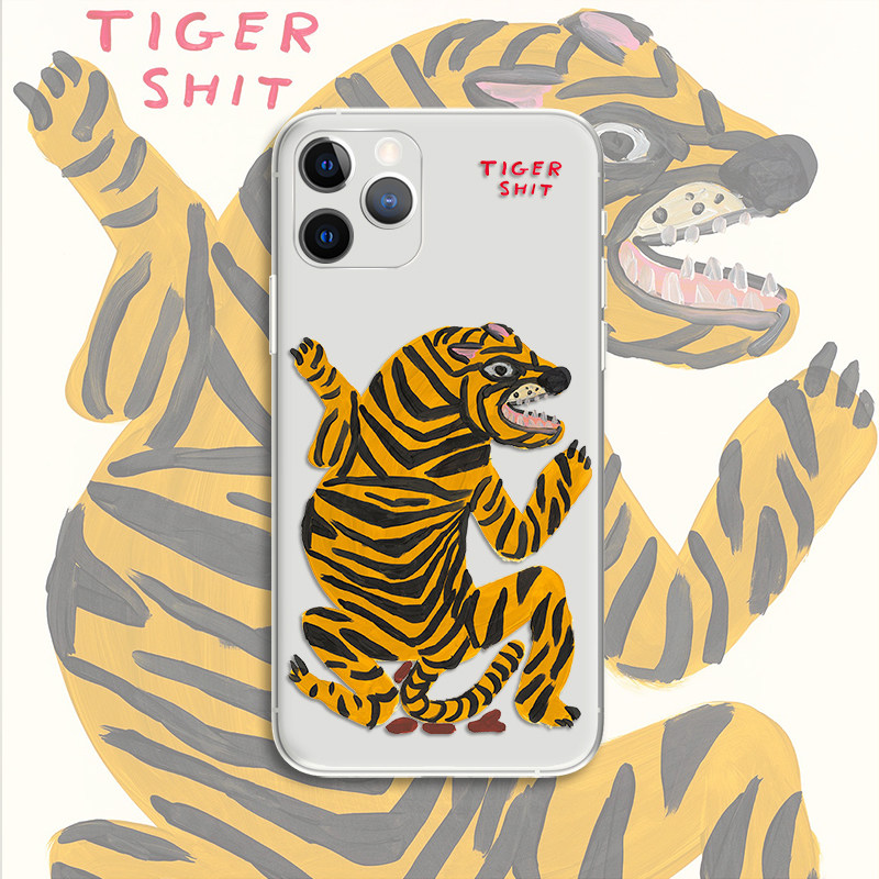 david shrigley tiger shit搞笑老虎拉屎插画文艺术生手机壳 e261