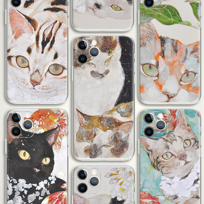 3件7折 Haruka KUNO 小猫咪宠物可爱插画文艺术生手机壳 F501 适用苹果17华为小米VIVOoppo三星一加