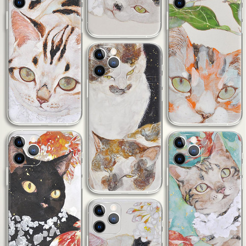 3件7折 Haruka KUNO 小猫咪宠物可爱插画文艺术生手机壳 F501 适用苹果17华为小米VIVOoppo三星一加
