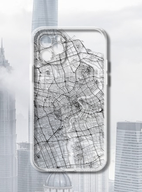 透明线条纯路线城市地图北京上海重庆成都全球地区手机壳 E108 适用苹果iphone17PROMAX AIR 华为小米三星