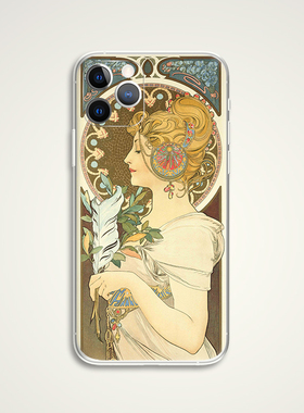 Mucha 穆夏 法式美女女性手绘世界名画文艺术生手机壳 E038 适用苹果iphone17PROMAX AIR 华为小米三星