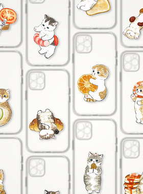 mofu 小猫咪与美食面包可爱搞笑小动物卡通插画文艺术生透明手机壳 F510 适用苹果17PROMAX  华为小米三星