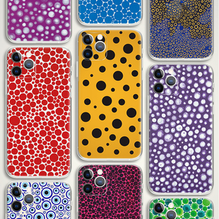 Yayoi Kusama 草间弥生波点狂欢圆点波普现代潮流文艺术生手机壳 E898适用苹果iphone17PROMAX AIR 华为三星