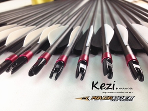 碳箭 kezi掠夺者 传统美猎复合反曲弓胶羽直羽62内径碳箭12支包邮