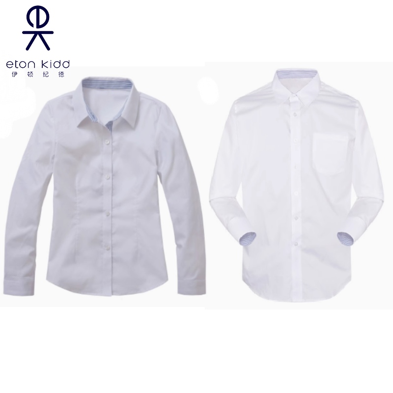 学院风春秋新款男女童长袖衬衫