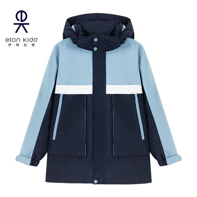 伊顿纪德男女童防寒服撞色外穿两件套脱卸外套棉服冬季新23X011惠