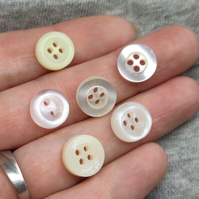 米白色米黄色加厚衬衫纽扣子