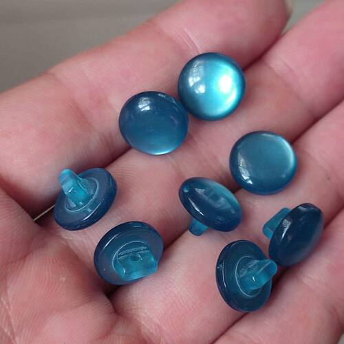 衬衫童装钮扣孔雀蓝色蘑菇纽扣子