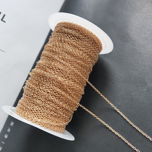 铜质保色kc金细链条十字链o形链条1.8mm汉服diy饰品配件发簪流苏