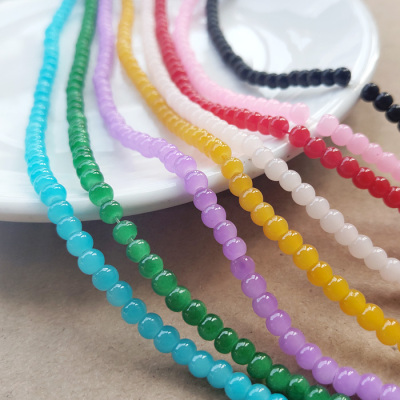 玻璃仿玉珠手链项链发簪材料