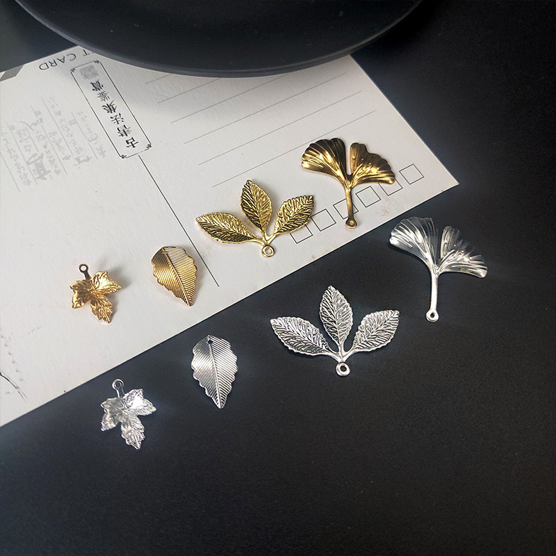 古风纯铜树叶花枝手工饰品发夹