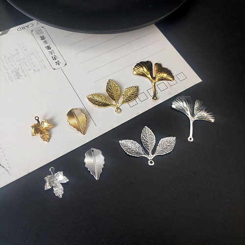 古风纯铜树叶花枝手工饰品发夹