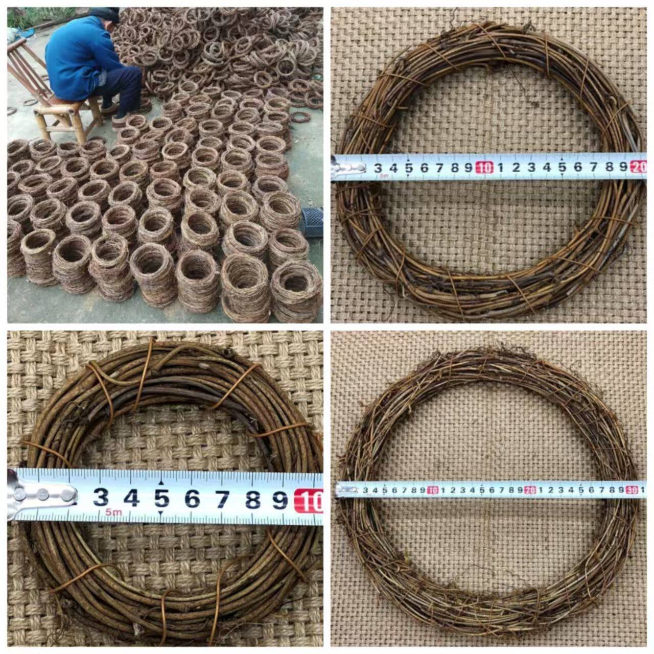 土茯苓藤圈圣诞藤环藤条干花环干树枝diy手工裸圈天然田园装饰新