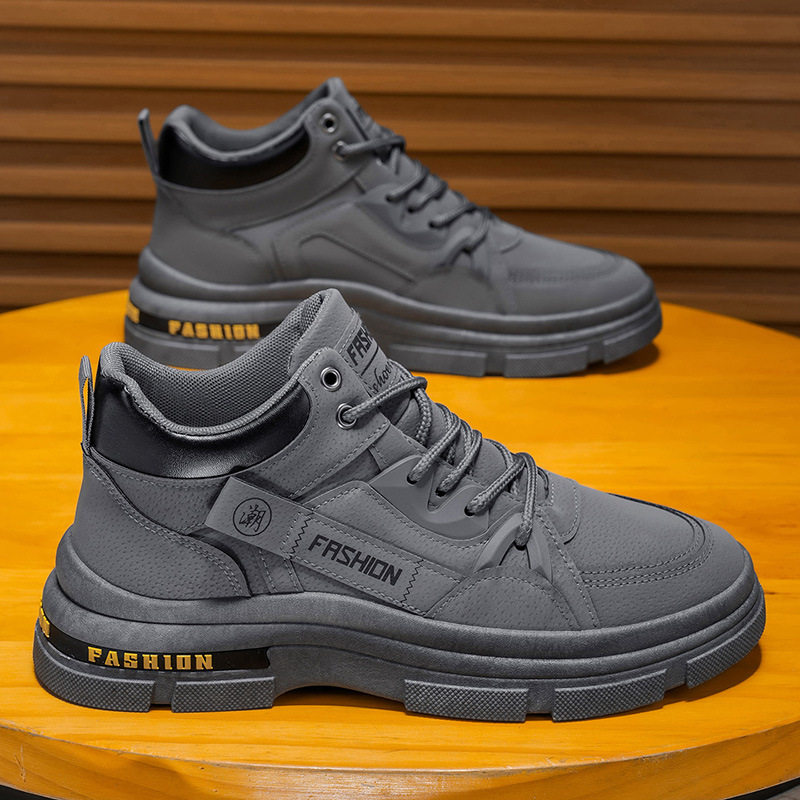 劳保男鞋2025春季工地干活防滑耐磨上班工作防水运动工装马丁潮鞋