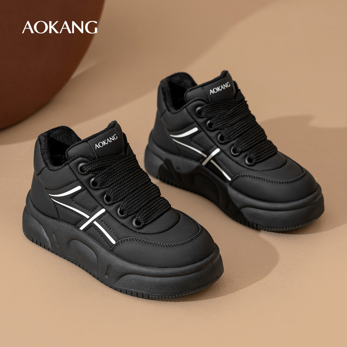 奥康 女鞋冬季新款松糕面包鞋时尚百搭雪地靴保暖棉鞋N