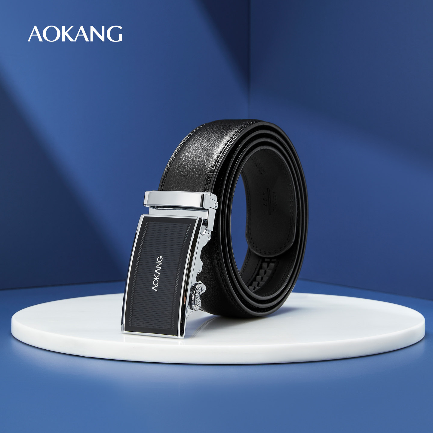 奥康皮带正品男自动扣款商务休闲腰带单圈光面皮带西装裤带