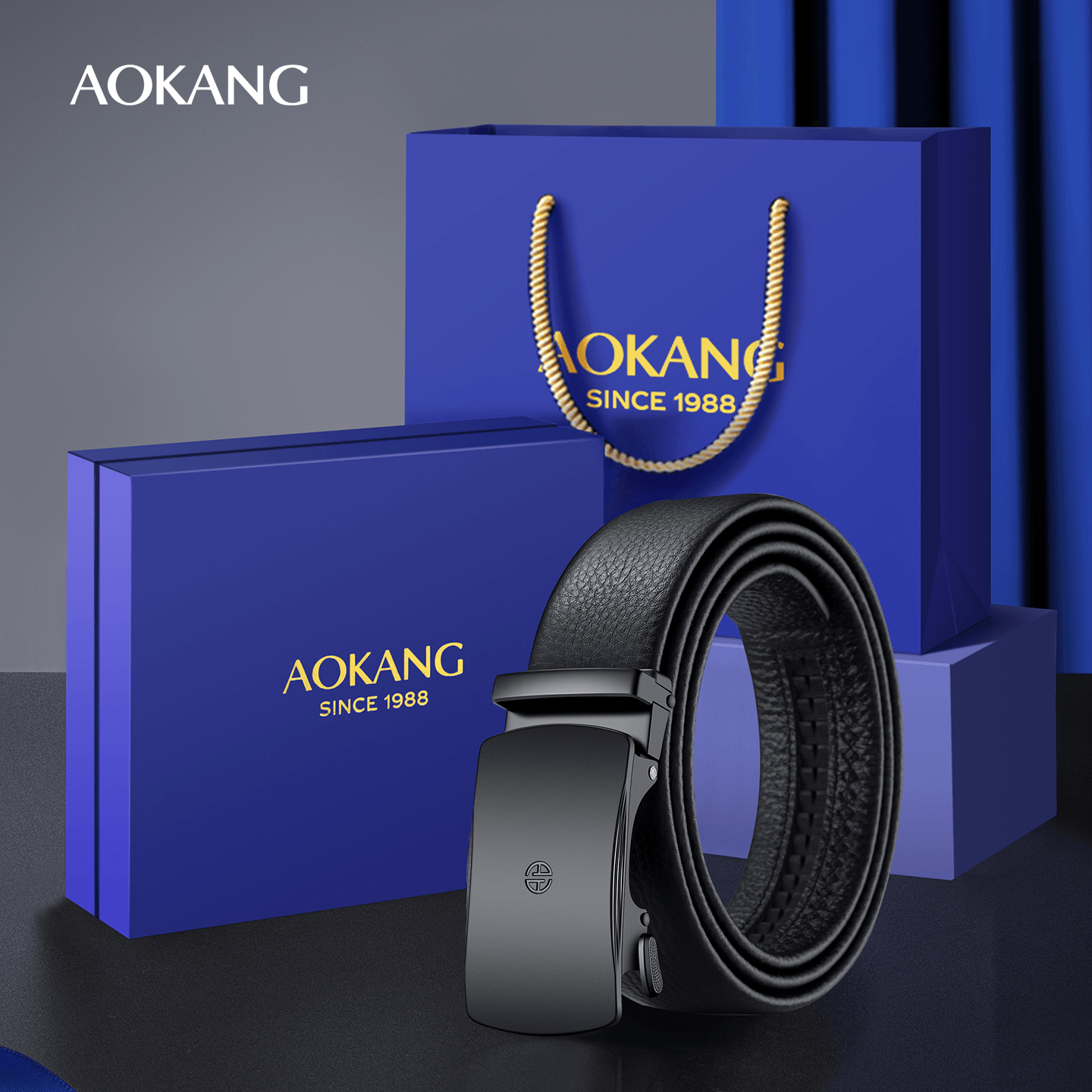 奥康男士皮带真皮耐用高质感腰带商务休闲百搭简约自动扣裤腰带J