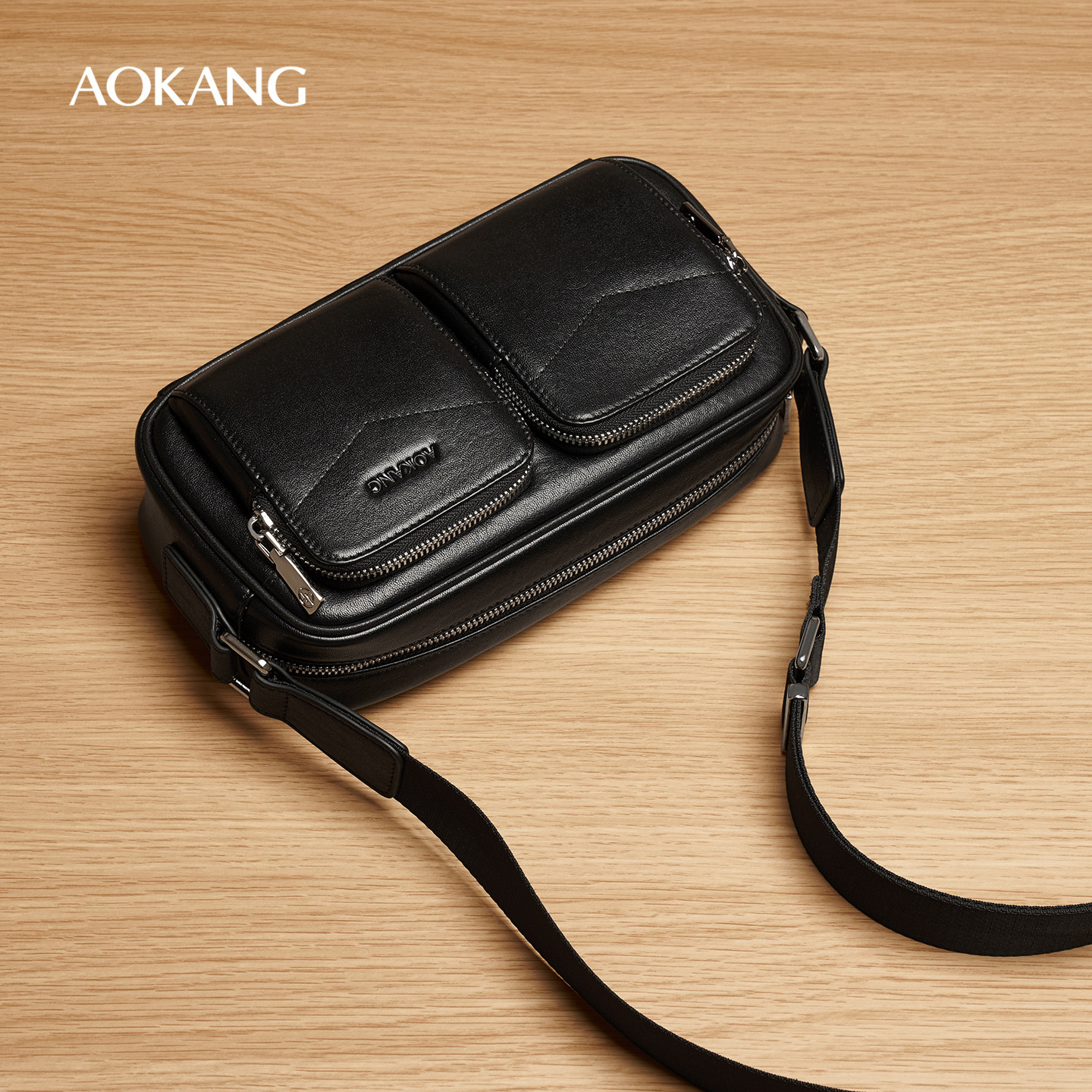 奥康 男包2026新款真皮单肩包便携大容量斜挎包高级感男士通勤包