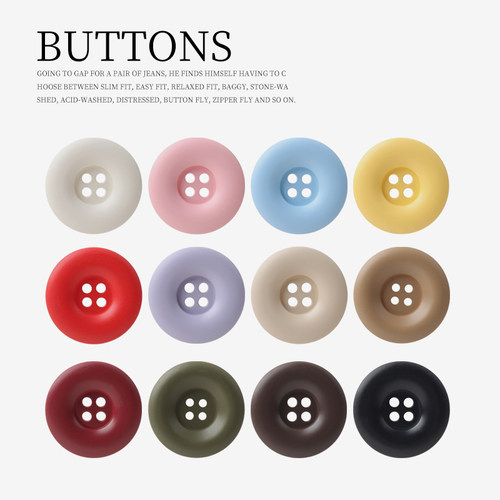 毛呢大衣风衣扣子儿童外套毛衣衬衫扣加厚大圆边树脂彩色烤漆纽扣