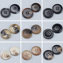 树脂四眼纽扣女大衣风衣扣子黑色高端男西装 毛衣外套钮扣配件