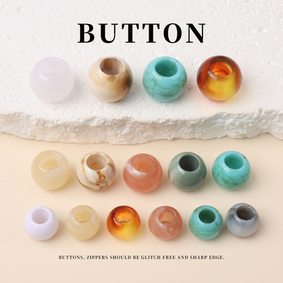 亚克力双色大孔散珠子手工diy串珠手链泳衣裙子鞋子装饰圆珠扣子