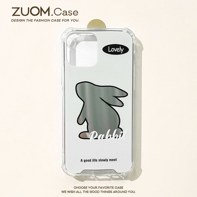zuom 日韩个性兔子剪影适用苹果14promax手机壳iphone13pro新款12mini女11创意14plus硅胶16软壳8p防摔6s潮流