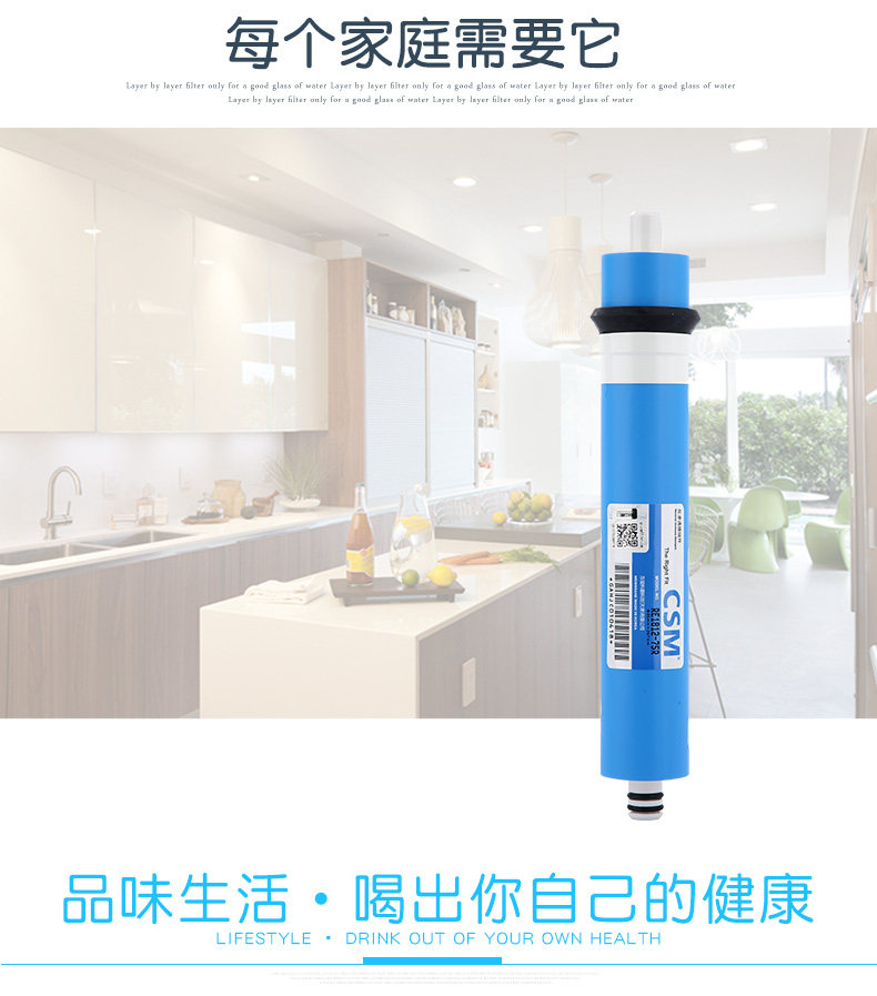 世韩RO膜低废水节水膜1812-100G反渗透膜世韩膜1812-75净水器滤芯