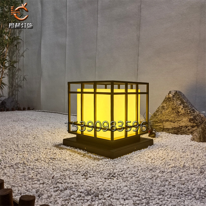 户外新中式柱头灯箱别墅入户景观灯柱室外防水高柱灯云石方形灯柱,家装灯饰光源,景观庭院灯饰,淘宝优惠券,粉丝福利购,淘宝优惠卷