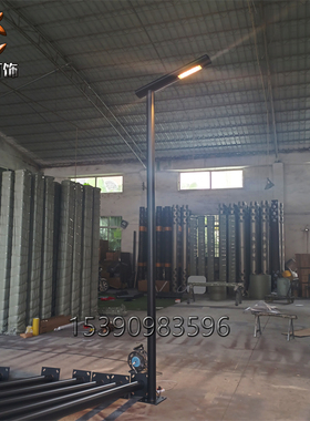 广场公园街区灯装饰照明路灯商业街步行高杆灯镀锌黑色单臂灯园林