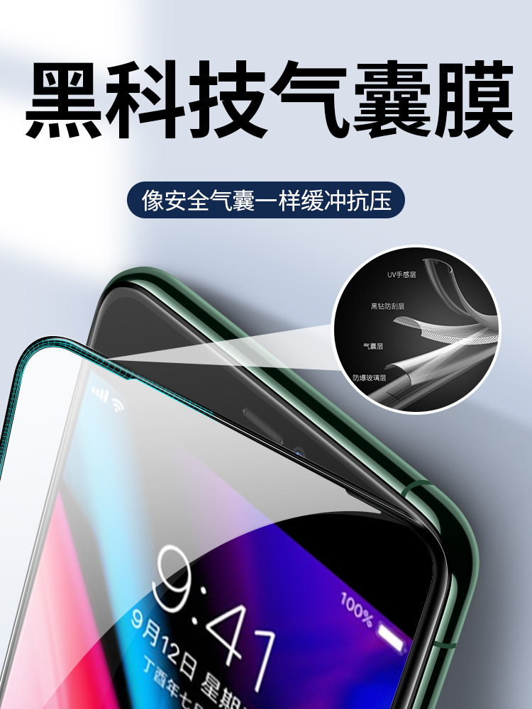 适用苹果6s钢化膜iPhone6splus气囊膜6plus软边6sp手机全屏覆盖全包p包边5.5六抗蓝光护眼防摔i6刚化ip6屏保4